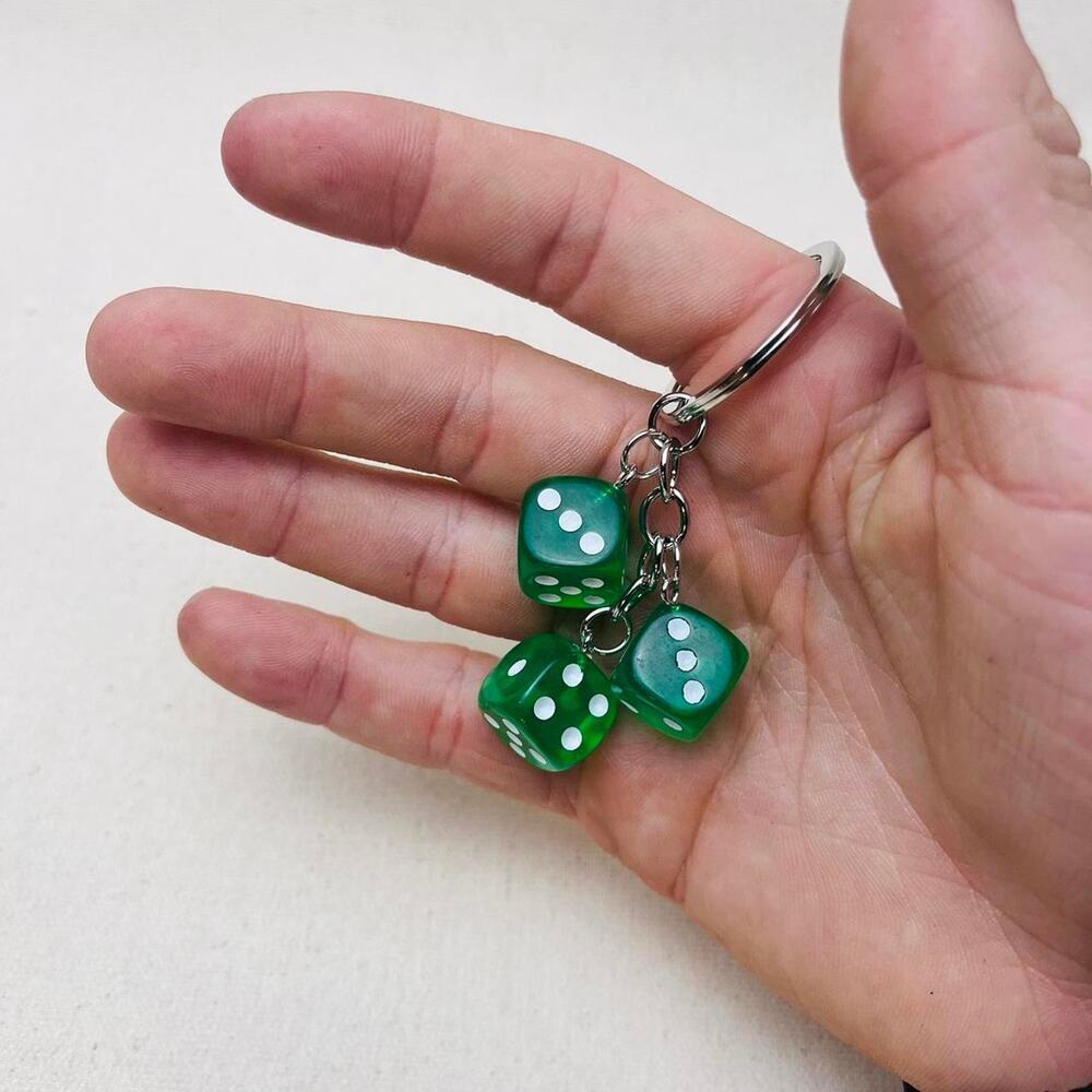 Y2k 2000s green dice key